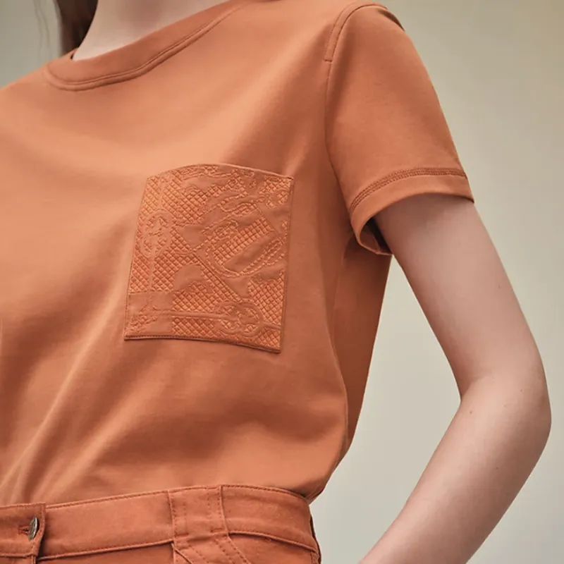 HERMES T-Shirts Women's Orange-4