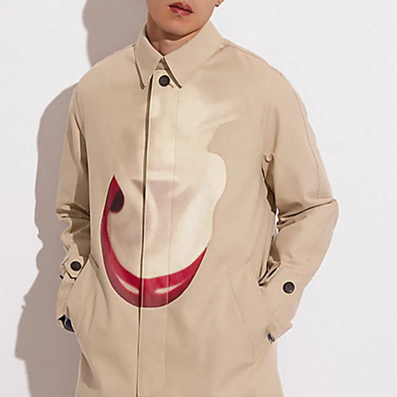 COACH Trench Coats Men Khaki-4