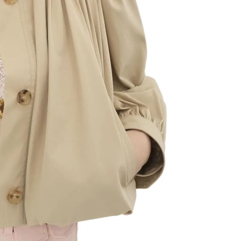 Chloe Jackets Coats Women's Smoky Beige-5