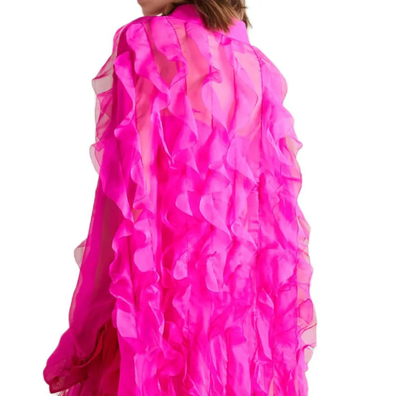 Valentino Long Sleeved Dress Women's Fuchsia-4