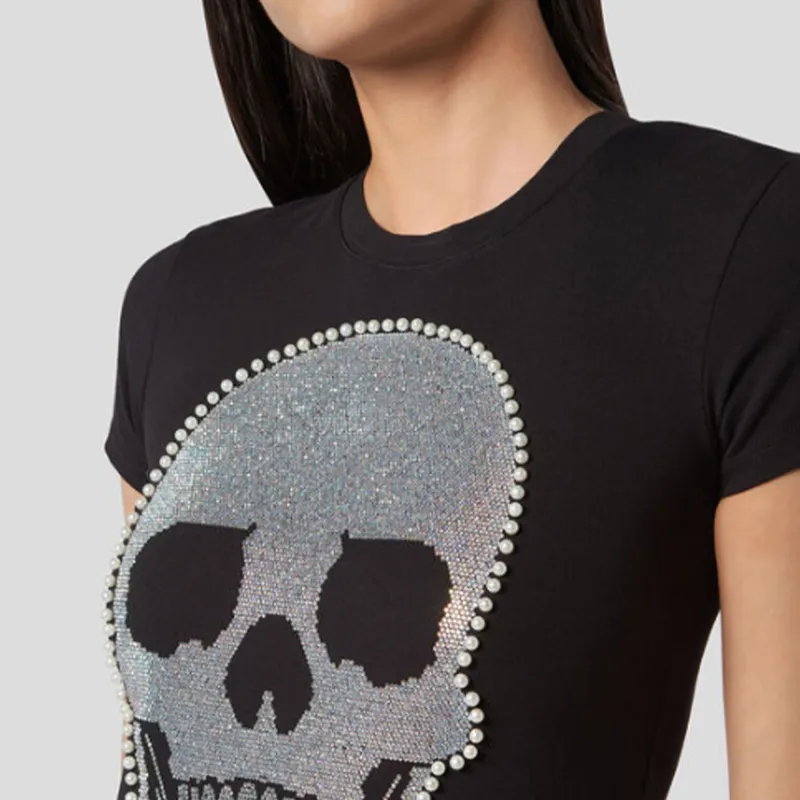 PHILIPP PLEIN Short Sleeved Dress Women's Black-4