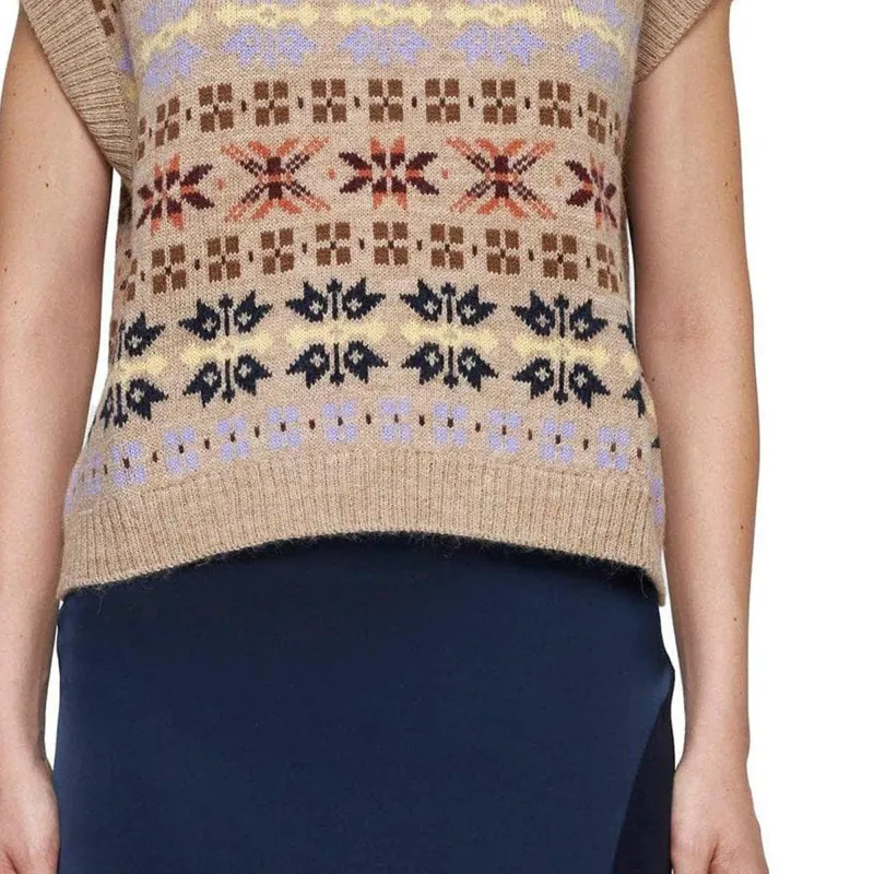 WEEKEND MaxMara All Over Patterned V Neck Vest-4
