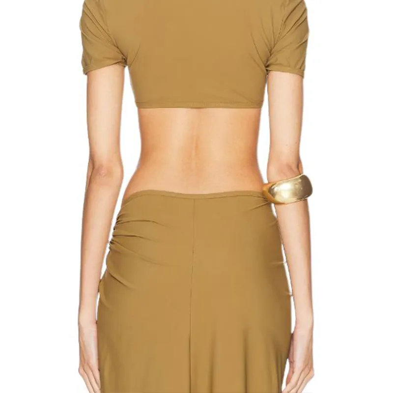 Christopher Esber Ruched Orbit Crop Swim T shirt-4