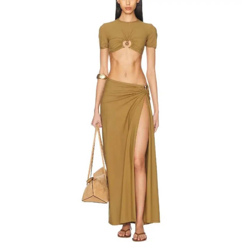 Christopher Esber Ruched Orbit Crop Swim T shirt-3