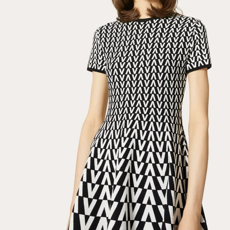 Valentino Short Sleeved Dress Women's Black-4