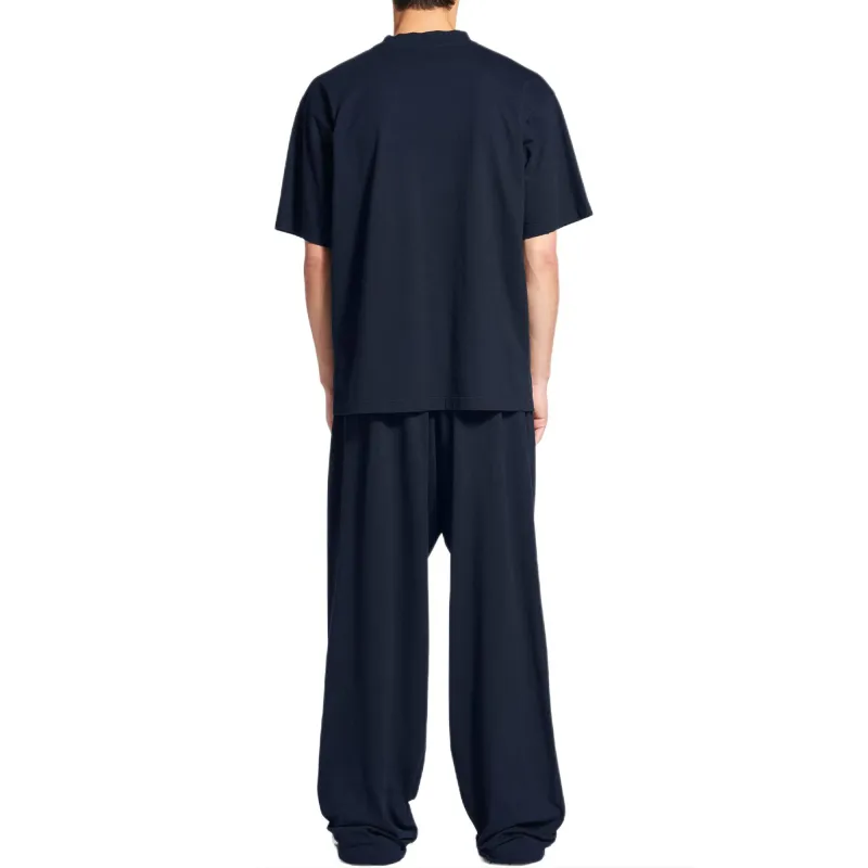 Balenciaga T Shirt Regular Fit Men's Marine Blue-3