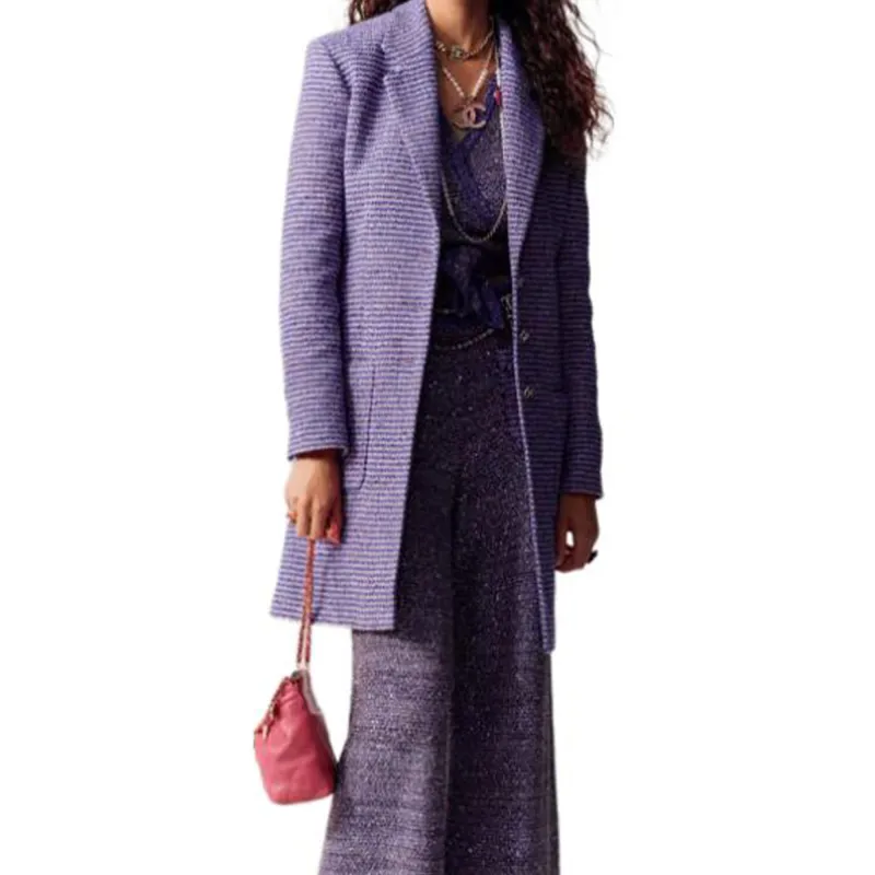 CHANEL Casual Pants Women's Purple-3