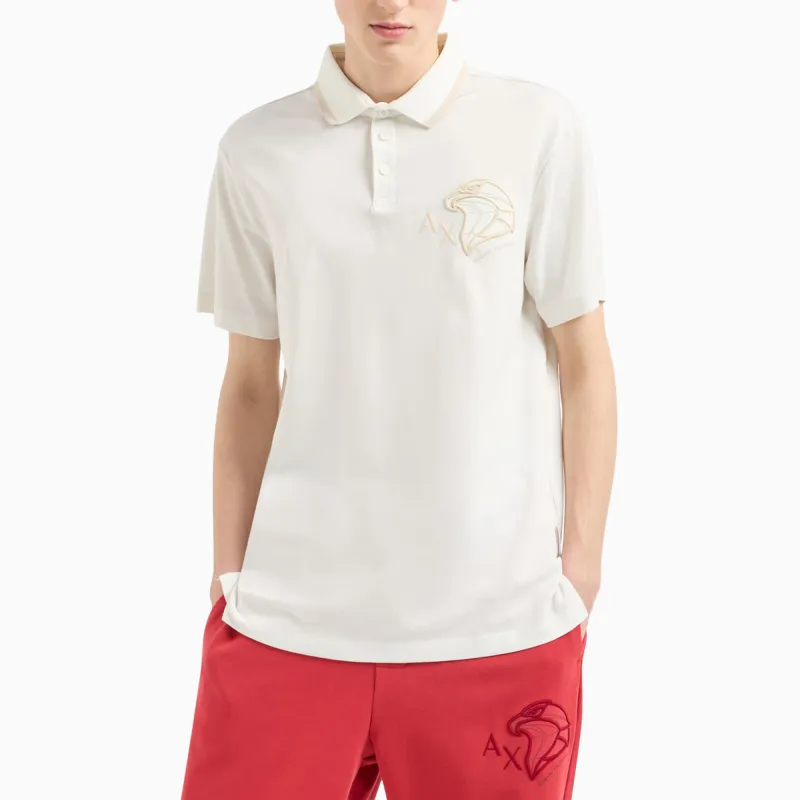 ARMANI EXCHANGEAE SS24 Polo Shirt Men's Ecru-4