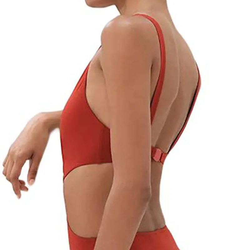 HERMES One piece Swimsuit Women's Red-4