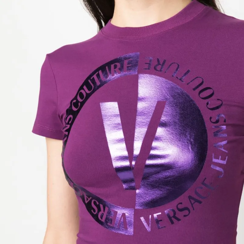 VERSACE JEANS COUTURE Logo print Cropped T shirt-4