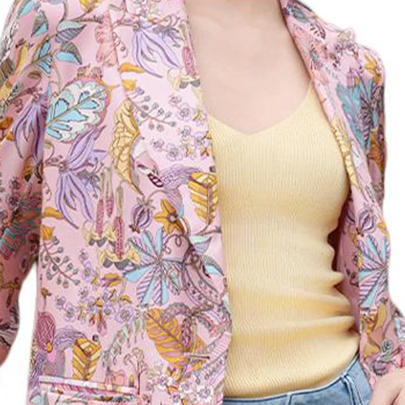 BESIONIA SS25 Business Suit Coat Women's Pink Floral-6