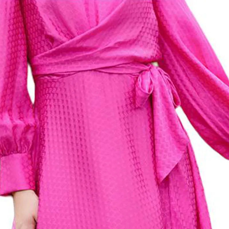 BESIONIA SS25 Long Sleeved Dress Women's Rose Red-5