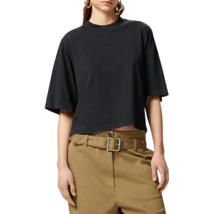 PINKO Niamey Wide Short Sleeved Boxy T Shirt-2
