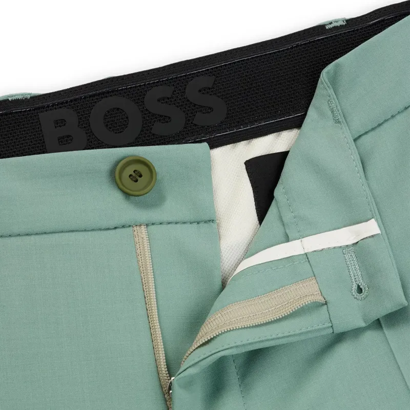 HUGO BOSS Slim Fit Trousers In A Performance Stretch Wool Blend Casual Pants Men's Green-4