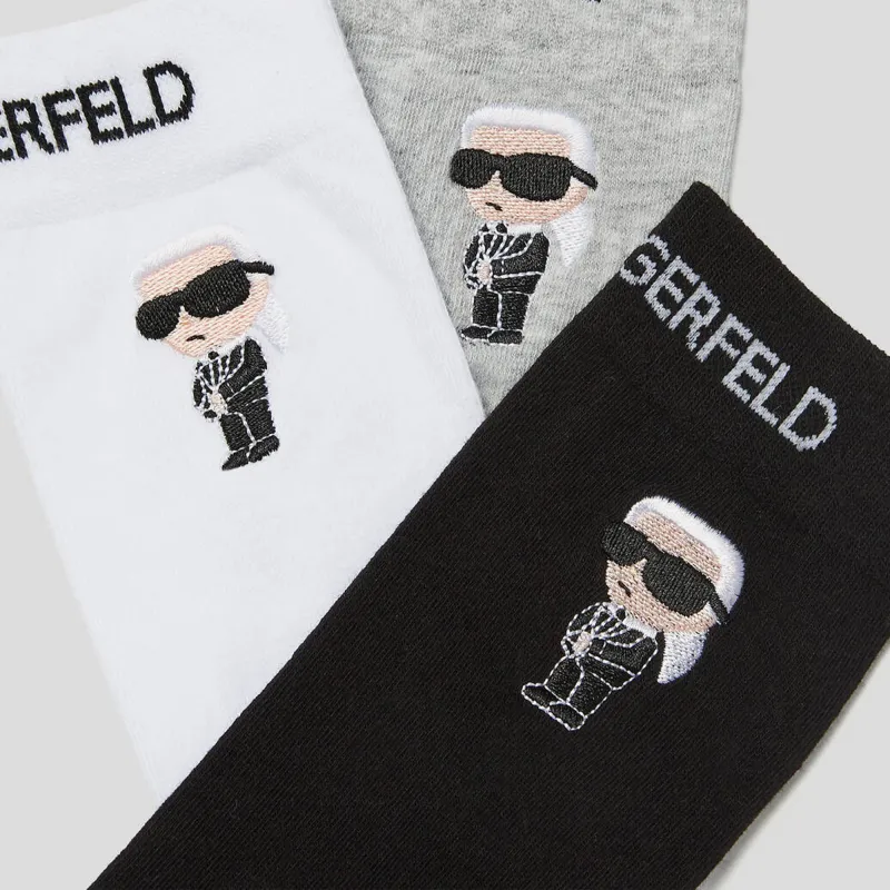 KARL LAGERFELD / Karl Lagerfeld Jeans Ikon Intarsia knit Socks Pack Of Three-2