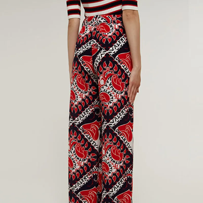 Valentino Knitted Sweatpants Women's Red-4