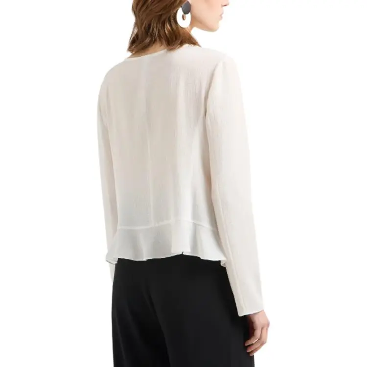 EMPORIO ARMANI Fluid Crêpe Shirt Jacket With Ruffle-3