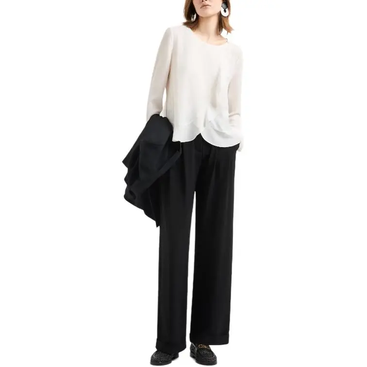 EMPORIO ARMANI Fluid Crêpe Shirt Jacket With Ruffle-1