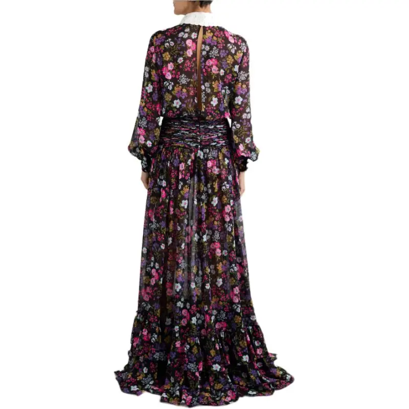 Valentino Long Sleeved Dress Women's Purple-2