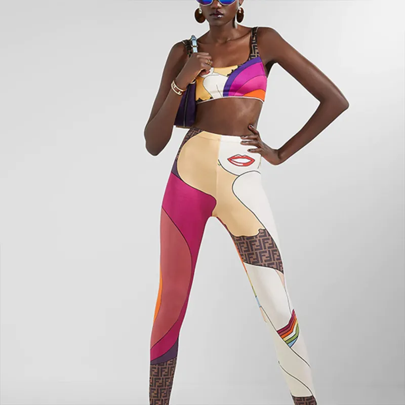 FENDI Sports Pants Women's Multicolor-4