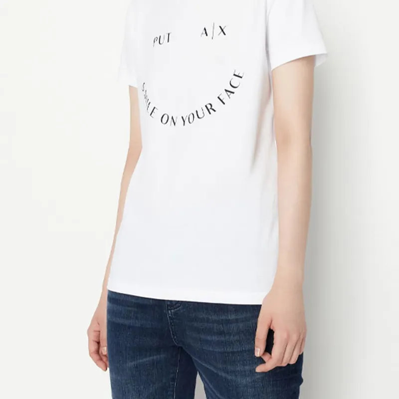 ARMANI EXCHANGEAE ARMANI EXCHANGE X SmileyWorld T Shirt Women's White-4