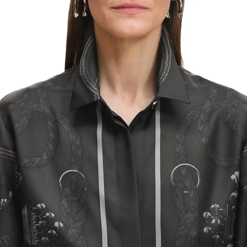 HERMES Shirt Women's Charcoal Gray-4