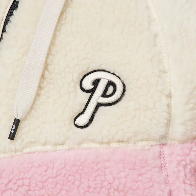 MLB Velvet Jackets Unisex Pink White-3