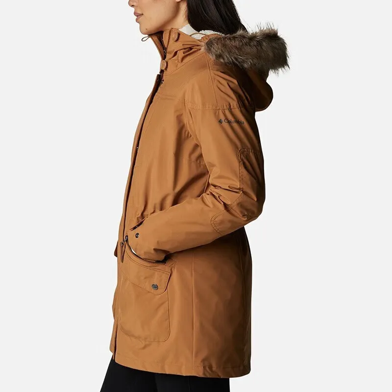 Columbia Omni Heat Waterproof And Windproof Windbreaker Jacket Women's Brown-3