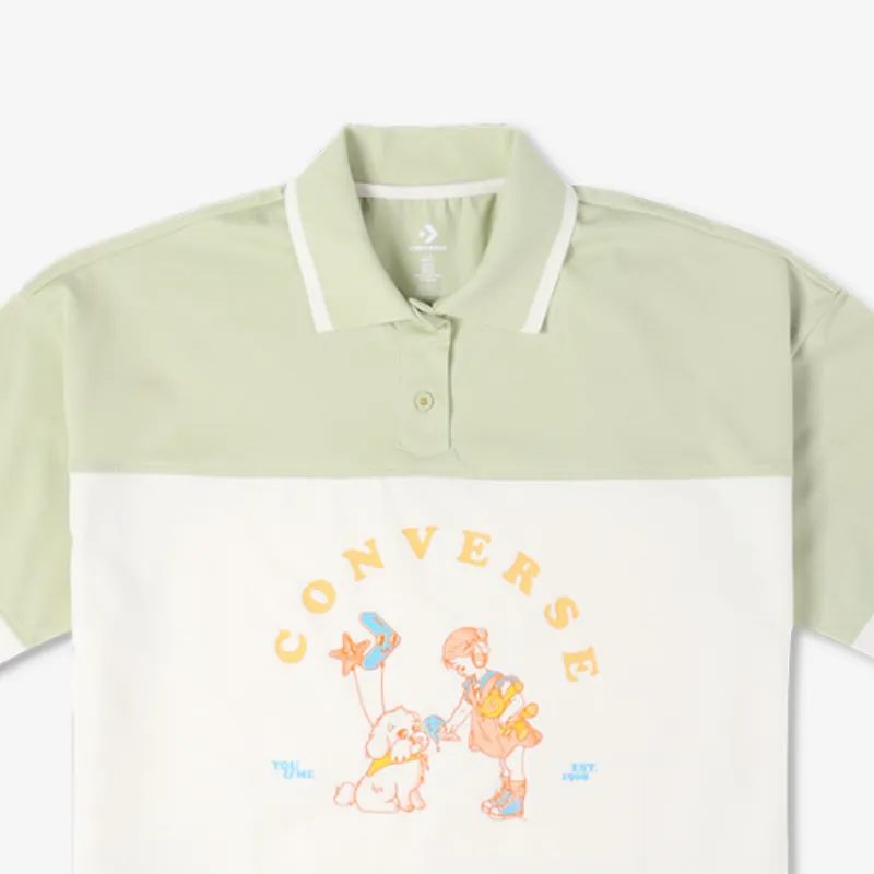 Converse Polo Shirts Women's Green-2