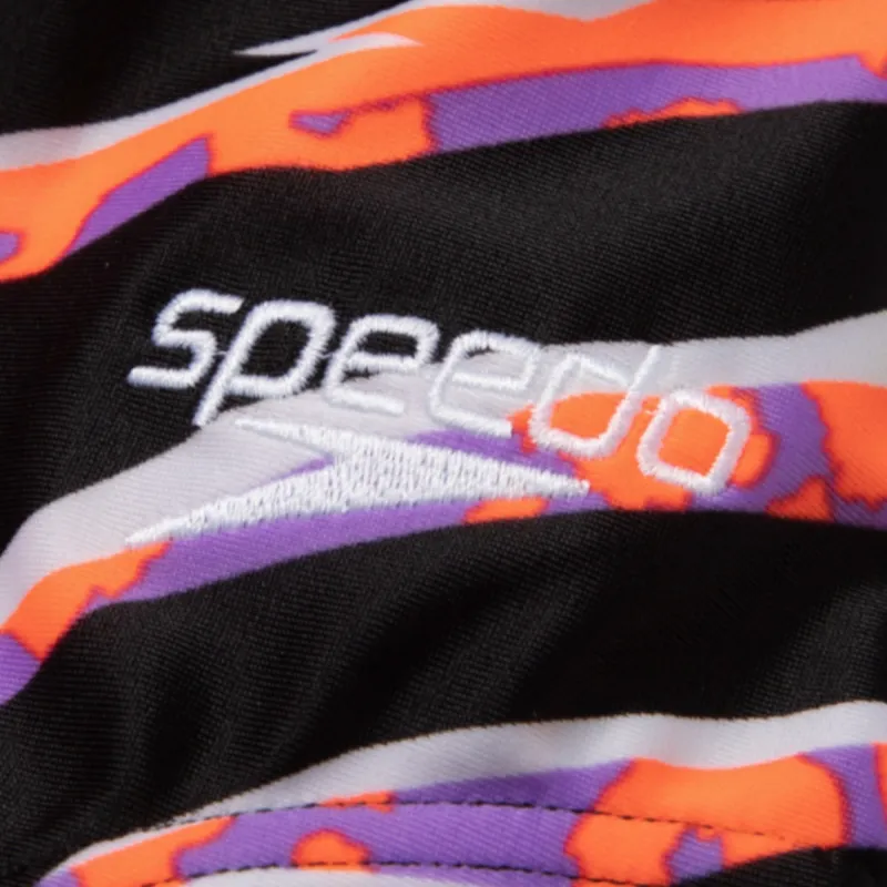 Speedo One piece Swimsuit Women's Orange Black-4