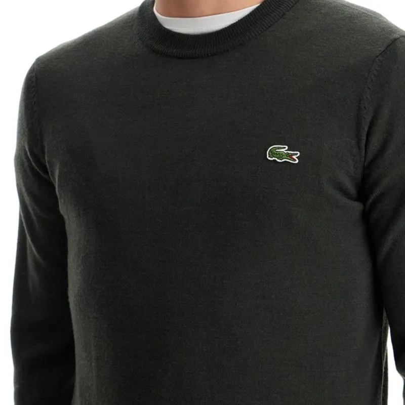 LACOSTE Logo Embroidered Crewneck Knitted Jumper-4