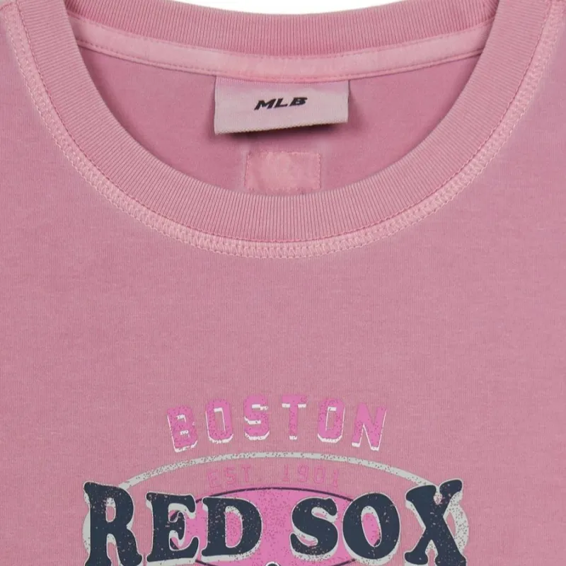 MLB Preppy Style Collection Boston Red Sox T Shirt Women's Hemp Purple-1