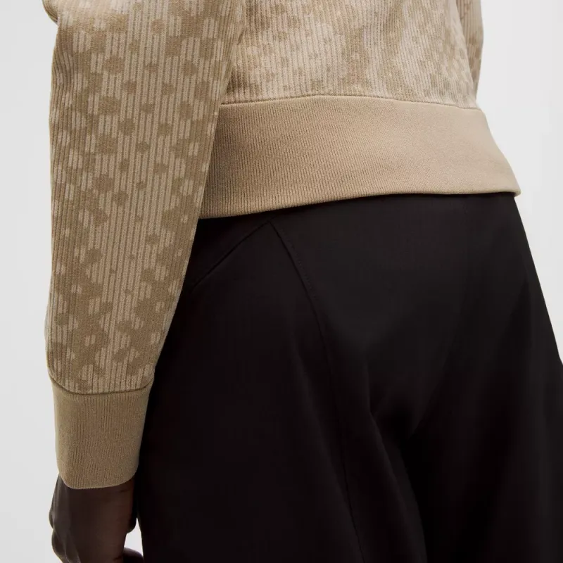 Lululemon x SLNSH Two Tone Fitted Full Zip Sweater Knitwear Women's Mojave Tan/Sheer Oak-4
