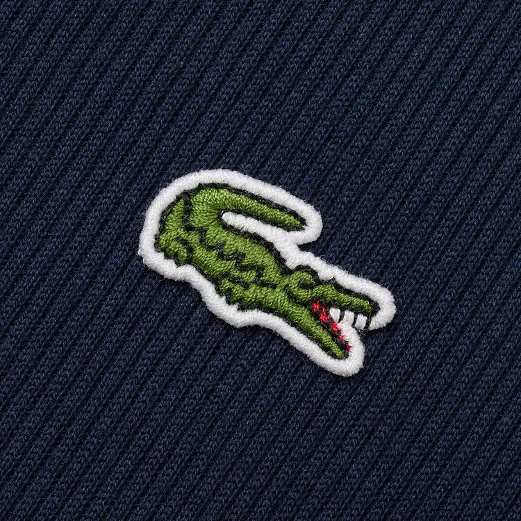 LACOSTE SS25 Short Sleeved Dress Women's Navy Blue/White-4