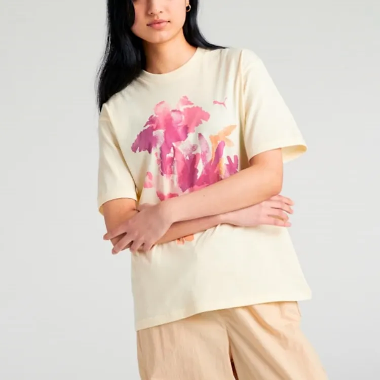 PUMA Regular T Shirt Women's Cream Vanilla 33-2