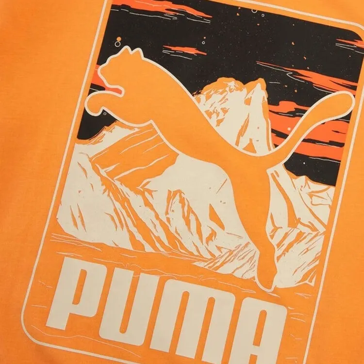 PUMA GRAPHICS Basic T Shirt Men's Citrus Orange-1