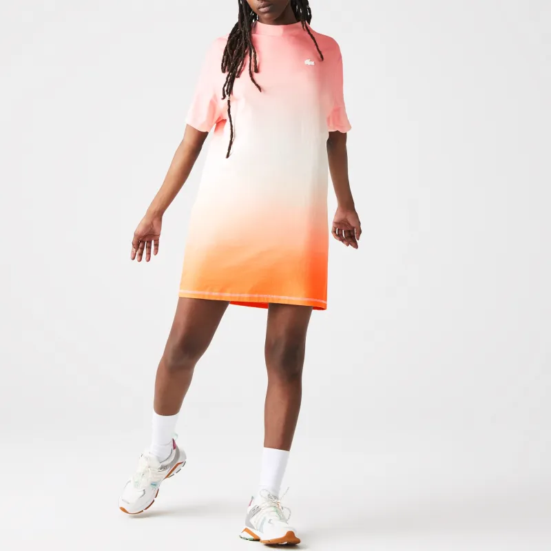 LACOSTE Short Sleeved Dresses Women's Orange-1