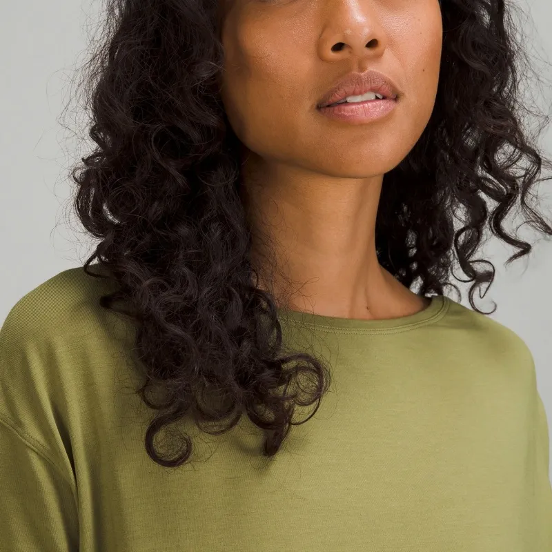 Lululemon Back In Action Long-Sleeved Dresses Women's Bronze Green-2