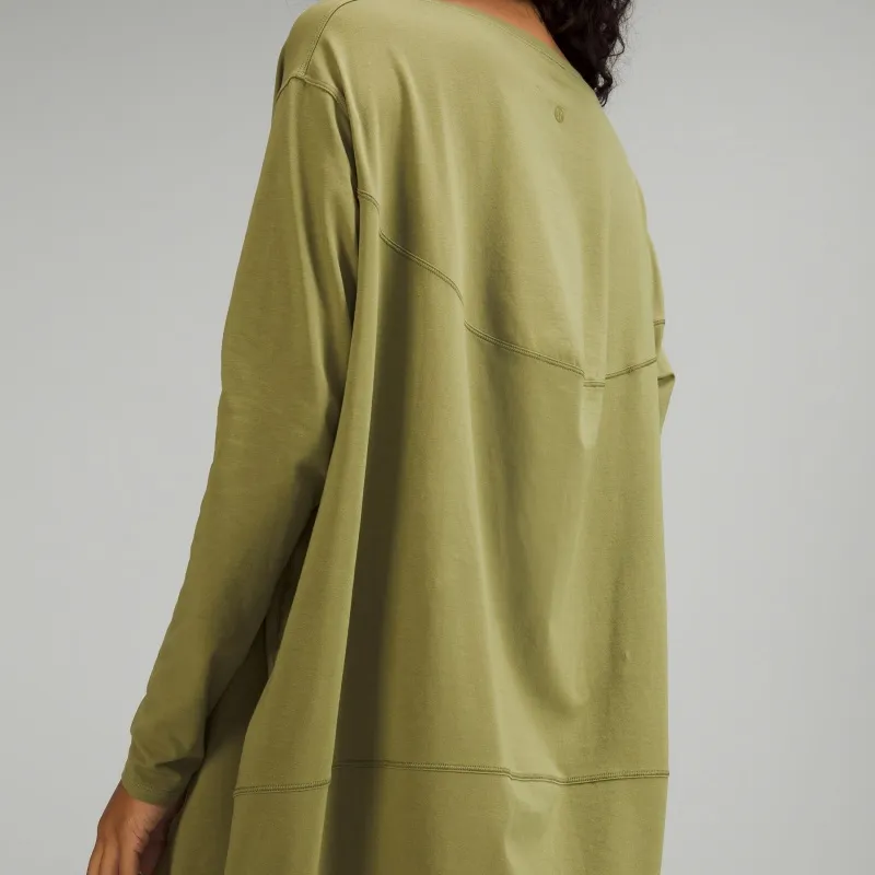 Lululemon Back In Action Long-Sleeved Dresses Women's Bronze Green-3