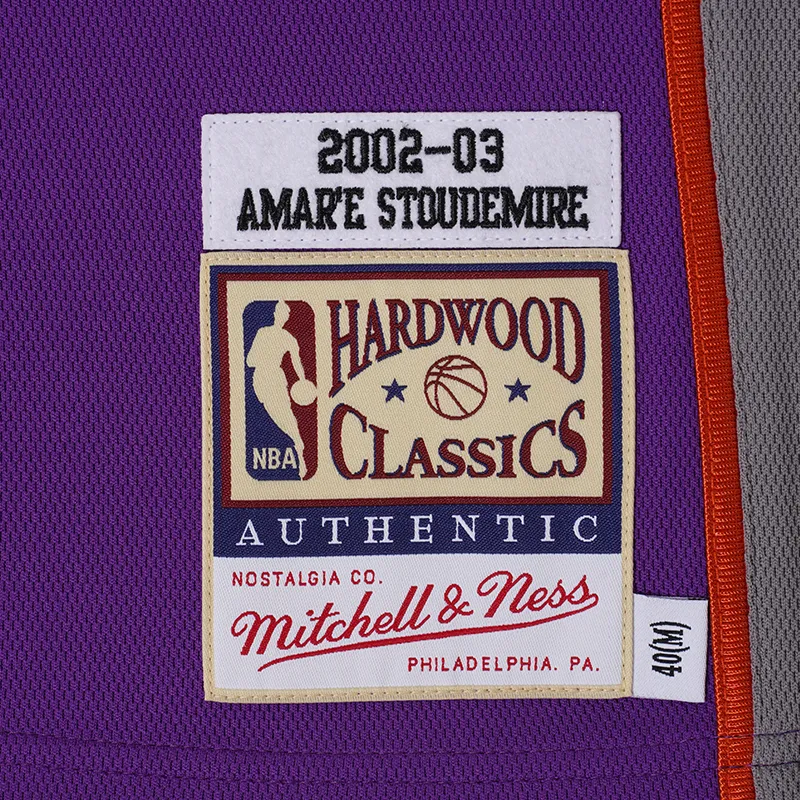 Mitchell & Ness NBA Retro Sports Moisture Wicking AU Player Edition 02 03 Phoenix Suns Stoudemire Size 32 Unisex Purple-3