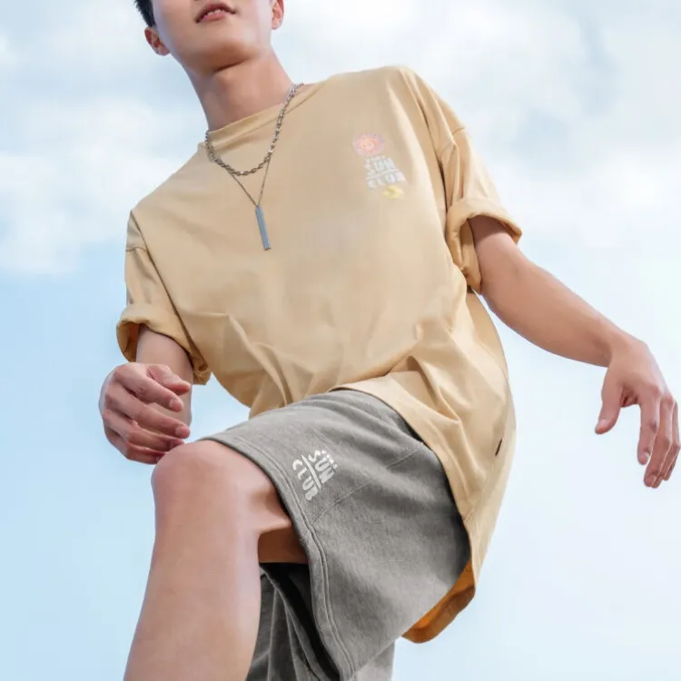 Converse Drop Shoulder Sleeve T-Shirt Men's Beige-1