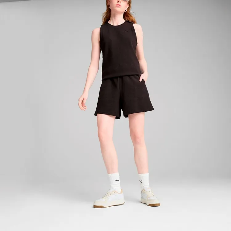PUMA Her High Waist Casual Shorts Women's Black-4