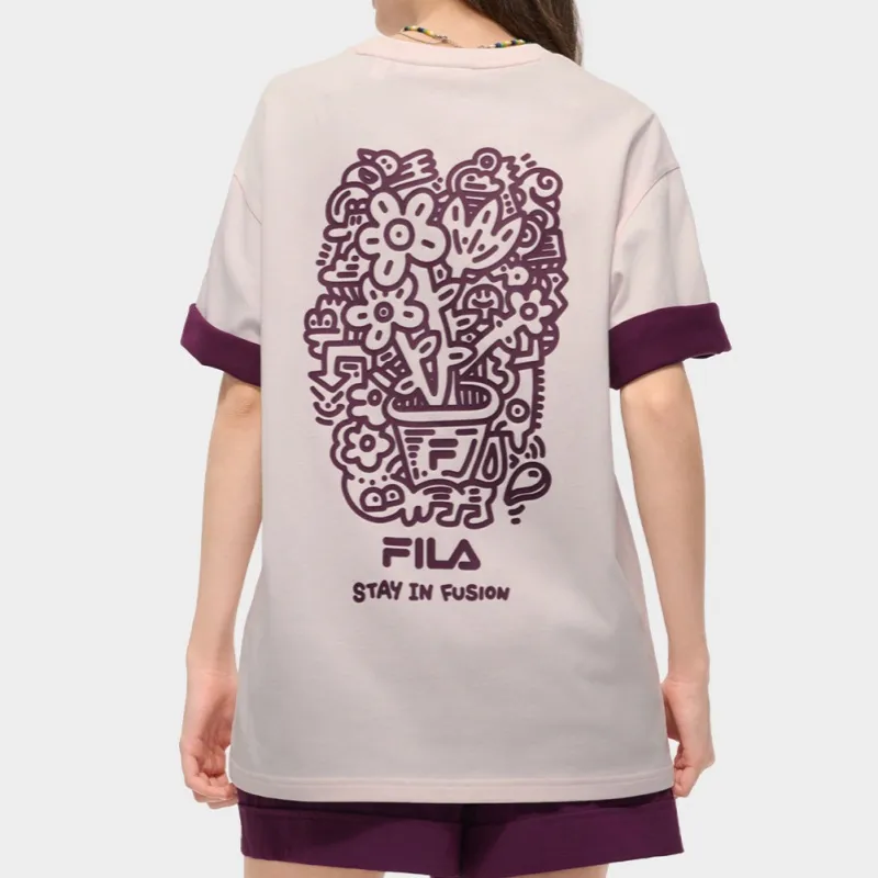 FILA FUSION T Shirt Unisex Ningling Pink PK-4