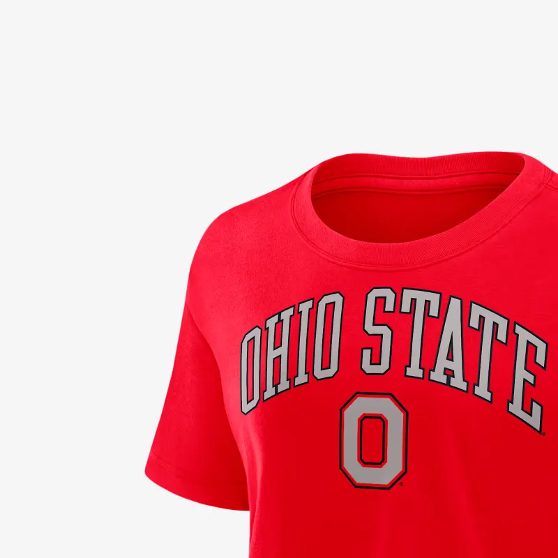 Nike Ohio State Athletic Prep Arch Women's Nike Dri FIT College Cropped T Shirt-2
