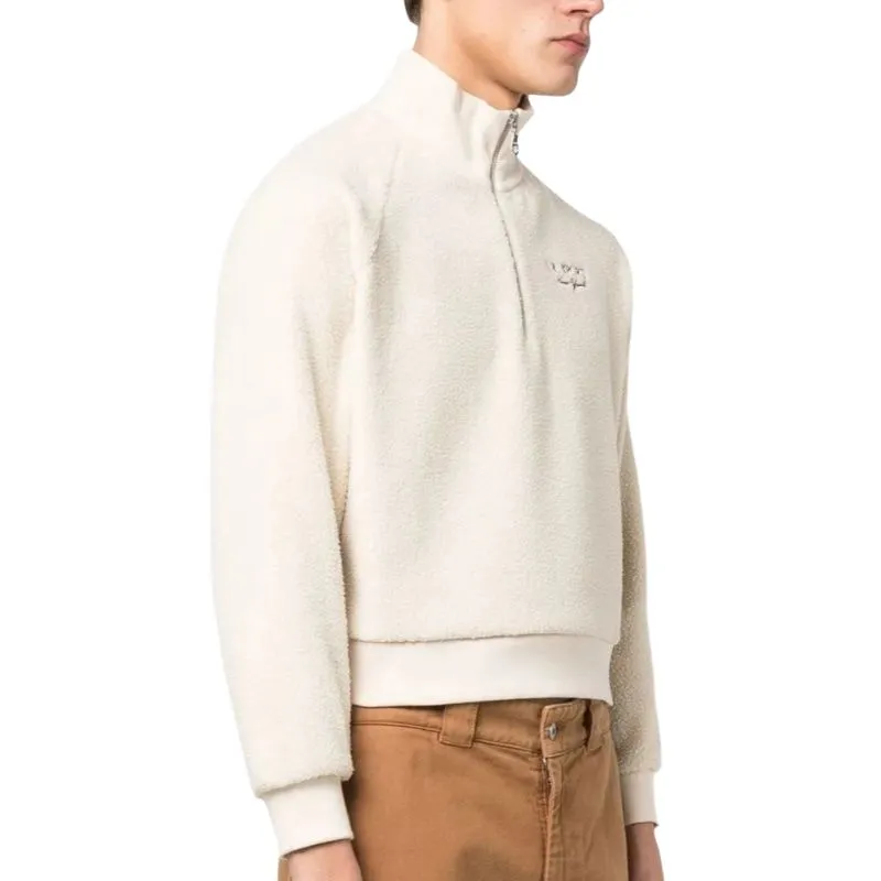 SPORTY & RICH Logo embroidered Half zip Jumper-3