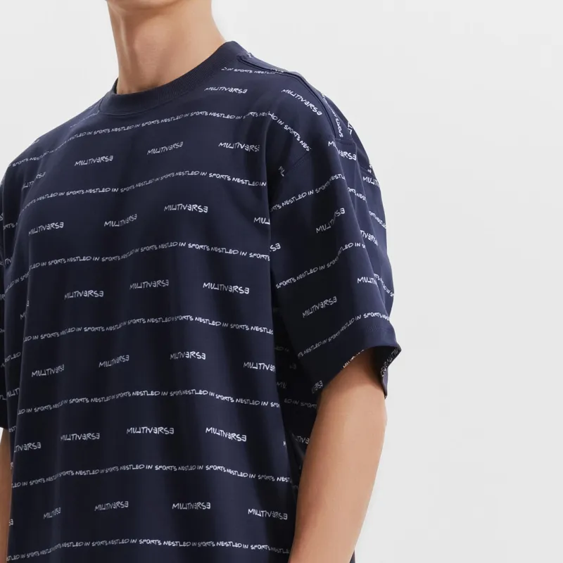 DECATHLON Sportswear ALPHALIC STRIPE T Shirt Unisex Blue Black-4