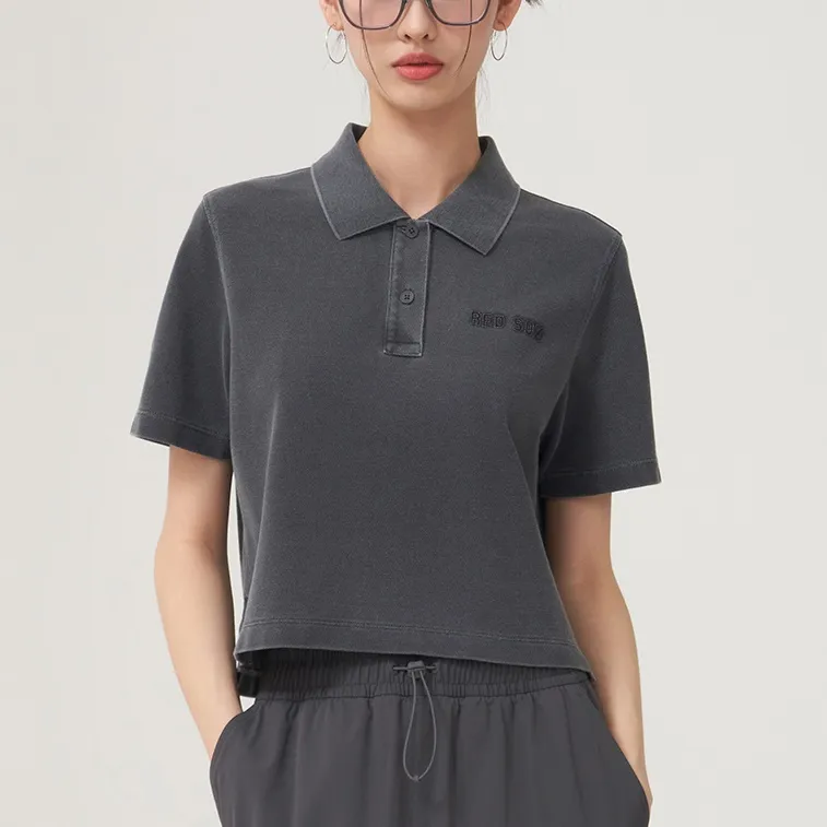 MLB Boston Red Sox SS25 Polo Shirt Women's Dark Charcoal Gray-4