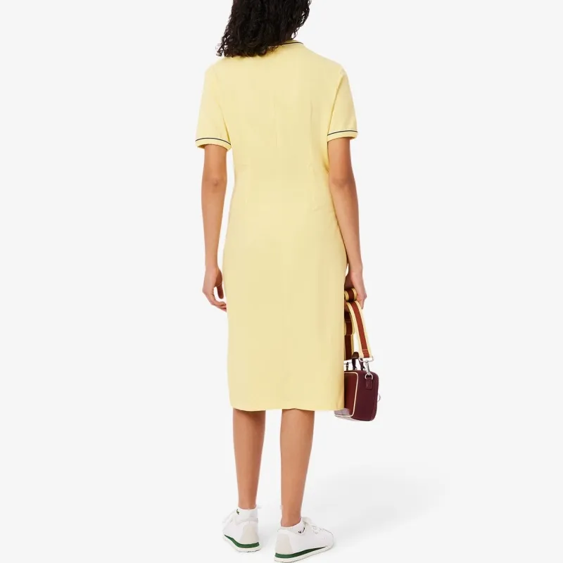 LACOSTE Short Sleeved Dress Women's Yellow-2