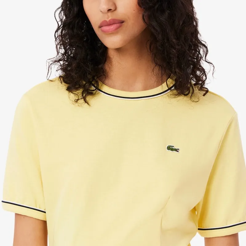 LACOSTE Short Sleeved Dress Women's Yellow-3