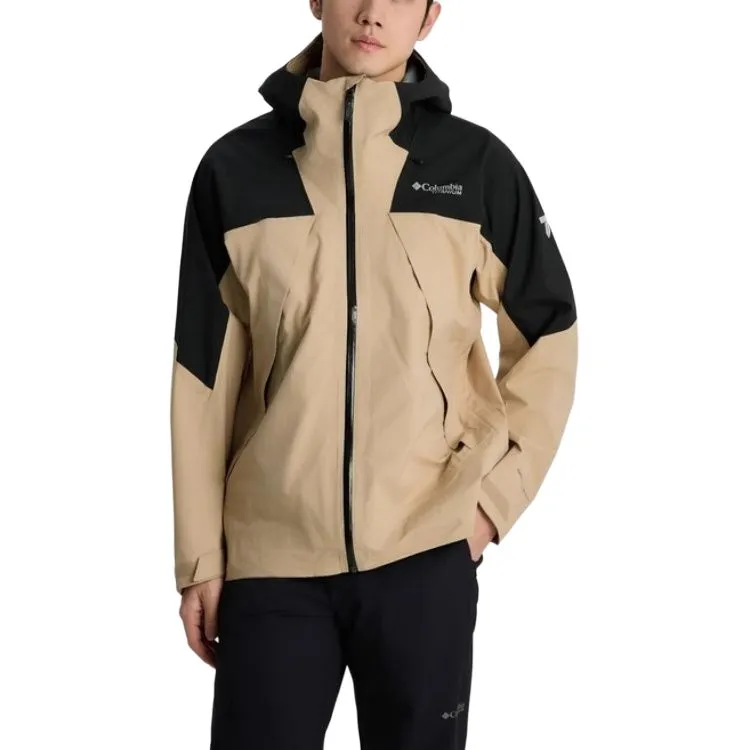 Columbia Hiking Waterproof And Windproof To Keep Warm Windbreaker Jacket Men's Khaki-2